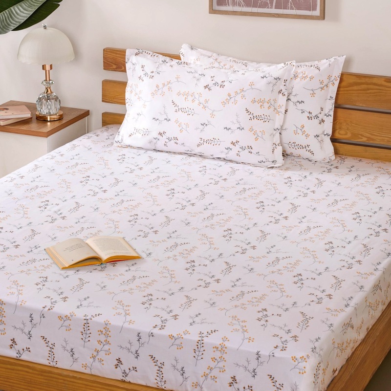 Wild Marigold 180 TC Pure Cotton Bedding Set Ultra Soft King Size 275x275 cm