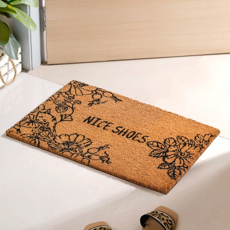 Beige Natural Coir Doormat Nice Shoes 24x16 Inch