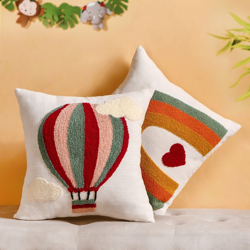 Up In The Air Embroidered Cushion Cover Set Of 2 40x40cm