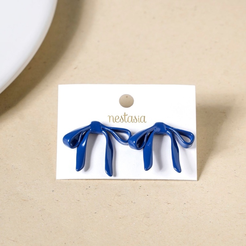Abstract Bow Blue Studs