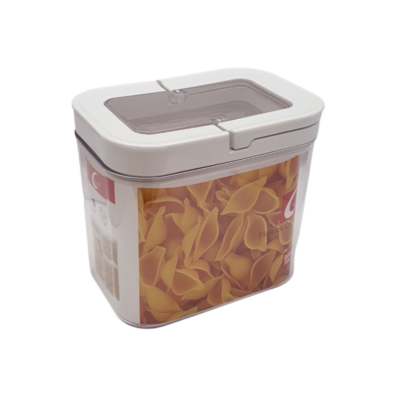 1.7 Litre Acrylic Flip Lock Air Tight Seal Rectangular Canister