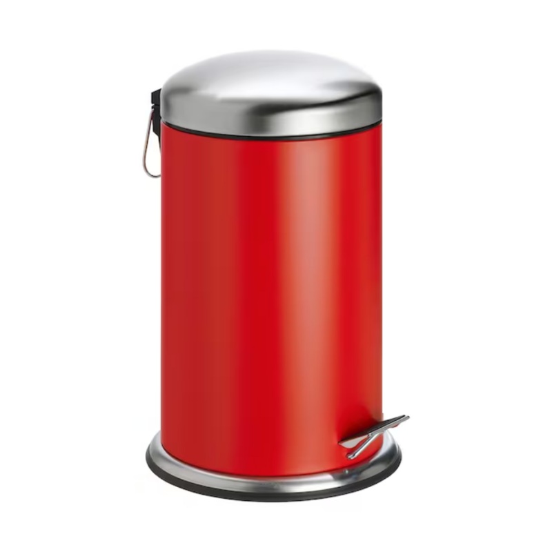 12 Litre Red Dust Bin With Dome Lid