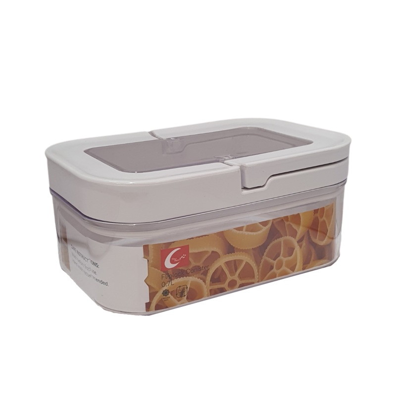 700ml Acrylic Flip lock Air Tight Seal Rectangular Canister