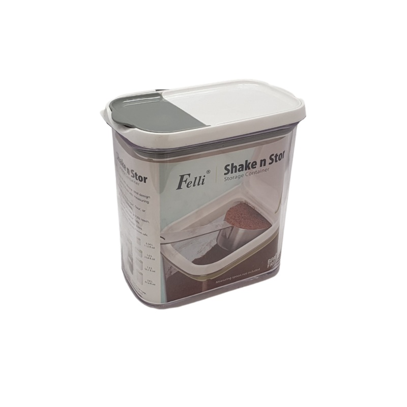 1.5 Litre Grey Shake And Store Storage Container