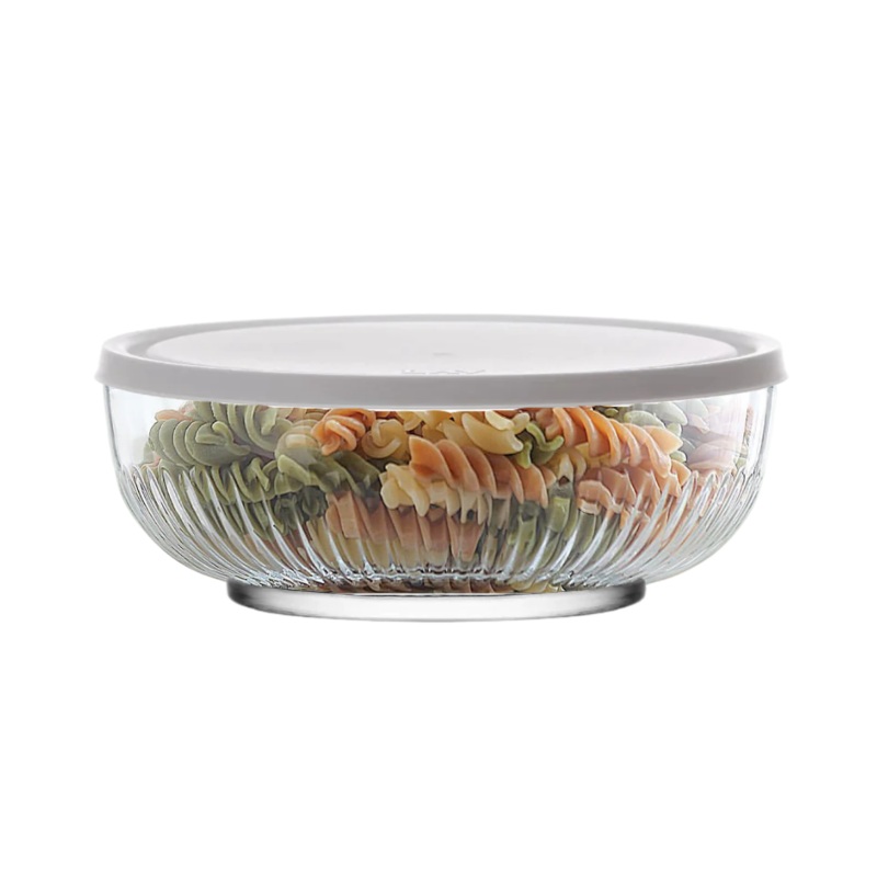 1500ml Glass Bowl With White Lid
