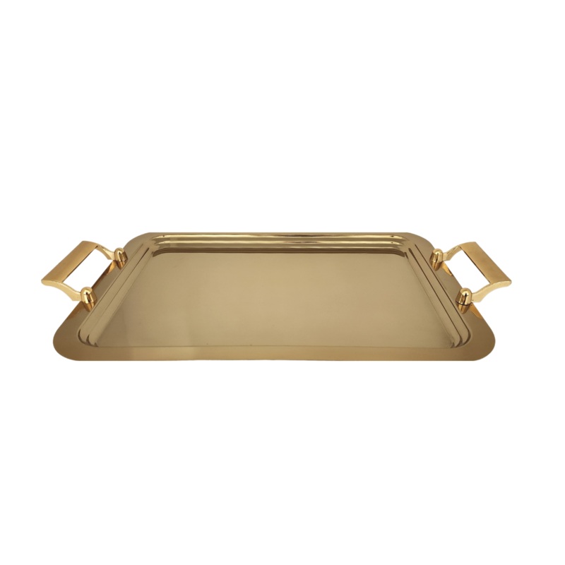 18-10 Stainless Steel Gold Tray With Handles