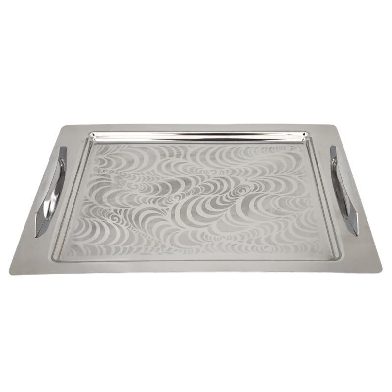 18-10 Stainless Steel Swirl Tray With Handles