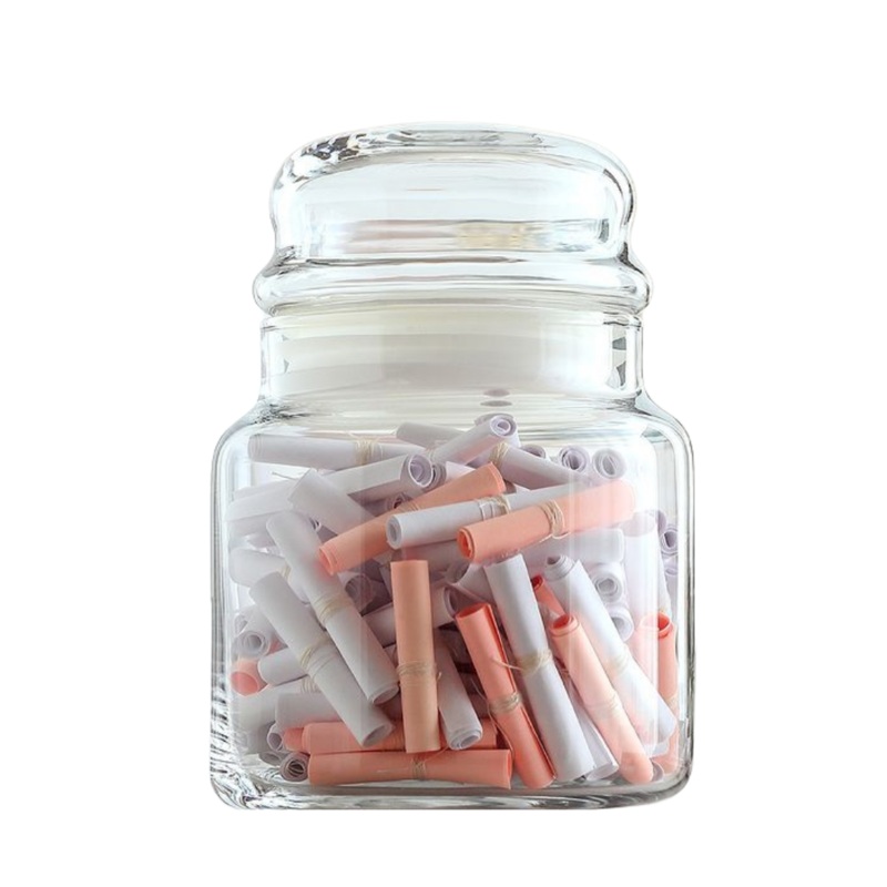 24 Piece 635ml White Glass Jar