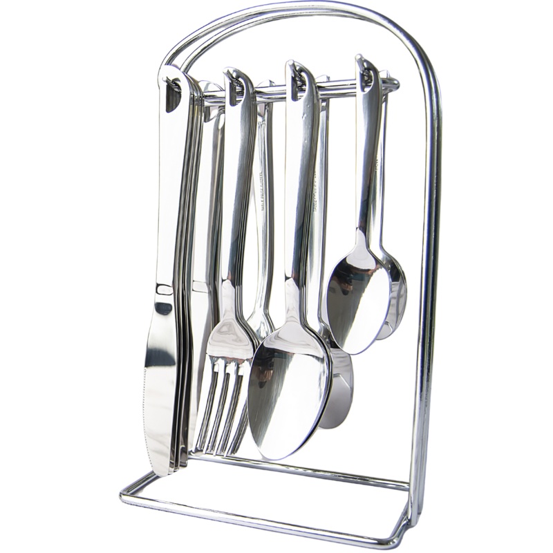 24 Piece Stainless Steel Hanging Cutlery Set