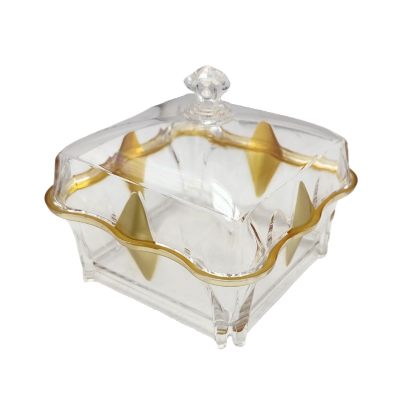 Acrylic Clear And Gold Snack Bowl