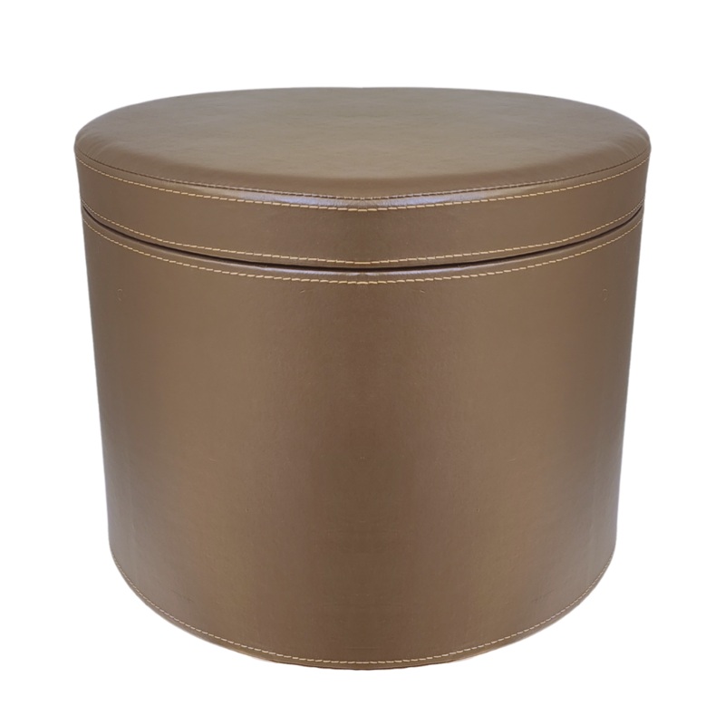Big Round Leather Stool
