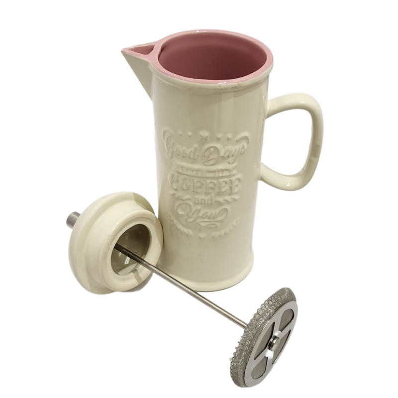 Ceramic Coffee Plunger Pink