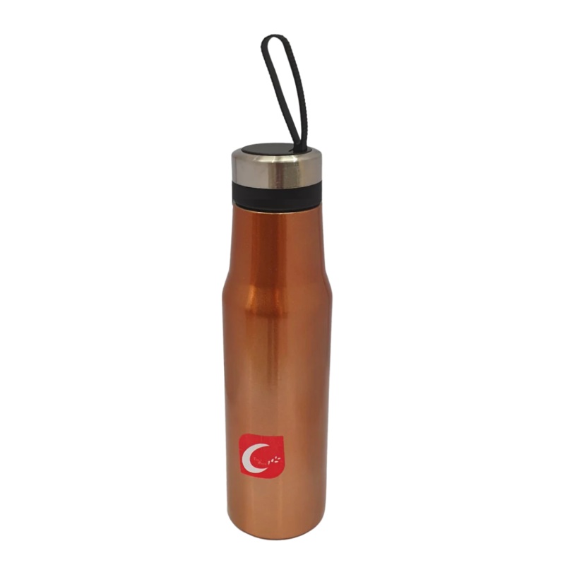 Gold 500ml Stainless Steel Sports Bottle With Hook