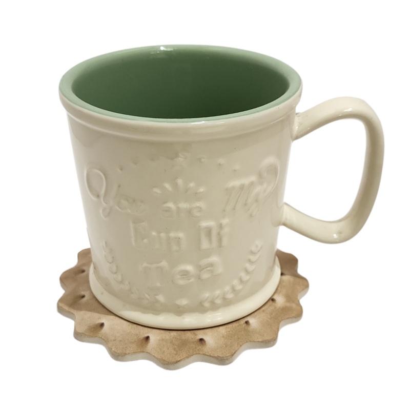 Green Lungo Cup With Coaster