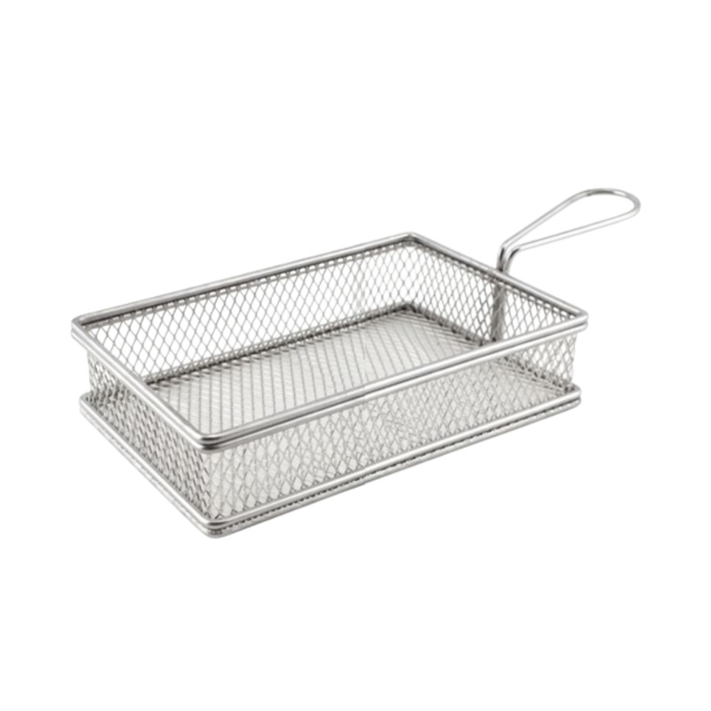Stainless Steel Rectangular Deep Small Serving Basket