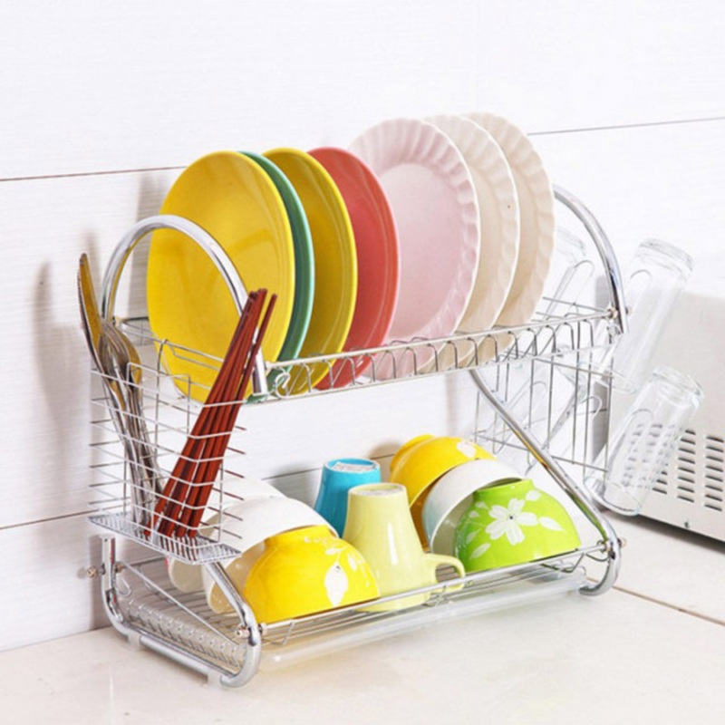 2 Level Chrome Dish Rack
