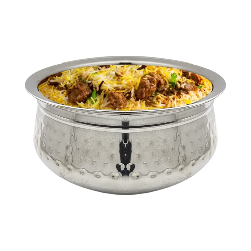 20.3cm Stainless Steel Hammered Double Wall Serving Bowl