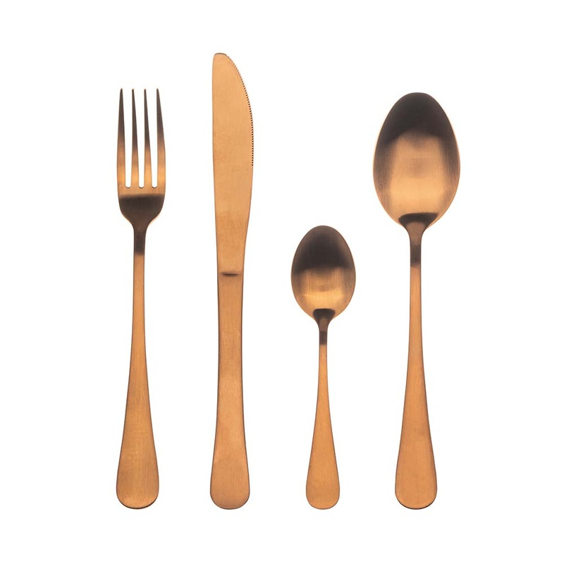 24 Piece Copper Matt Cutlery Set