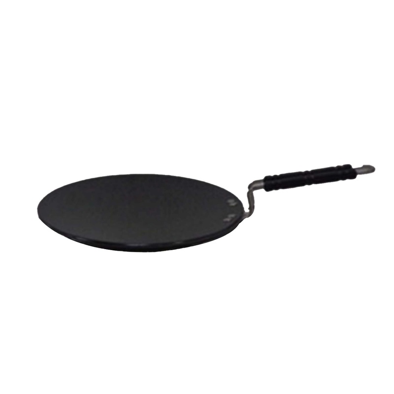 27.5cm Stainless Steel Tawa Pan With Black Handle