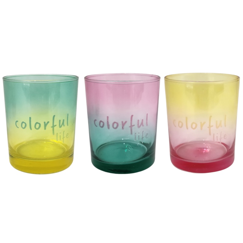 3 Piece 280ml Colourful Juice/Whisky Glass