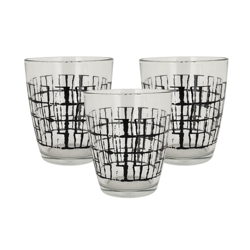 3 Piece 340ml Square Line Water Glass