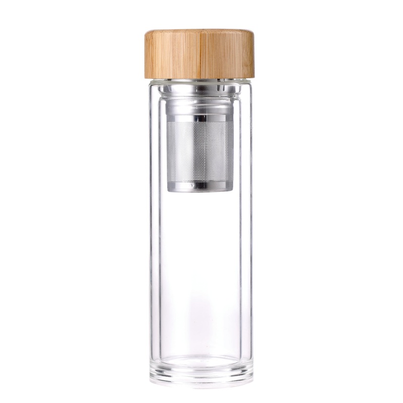 350ml Water Bottle With Filter Borosilicate Glass