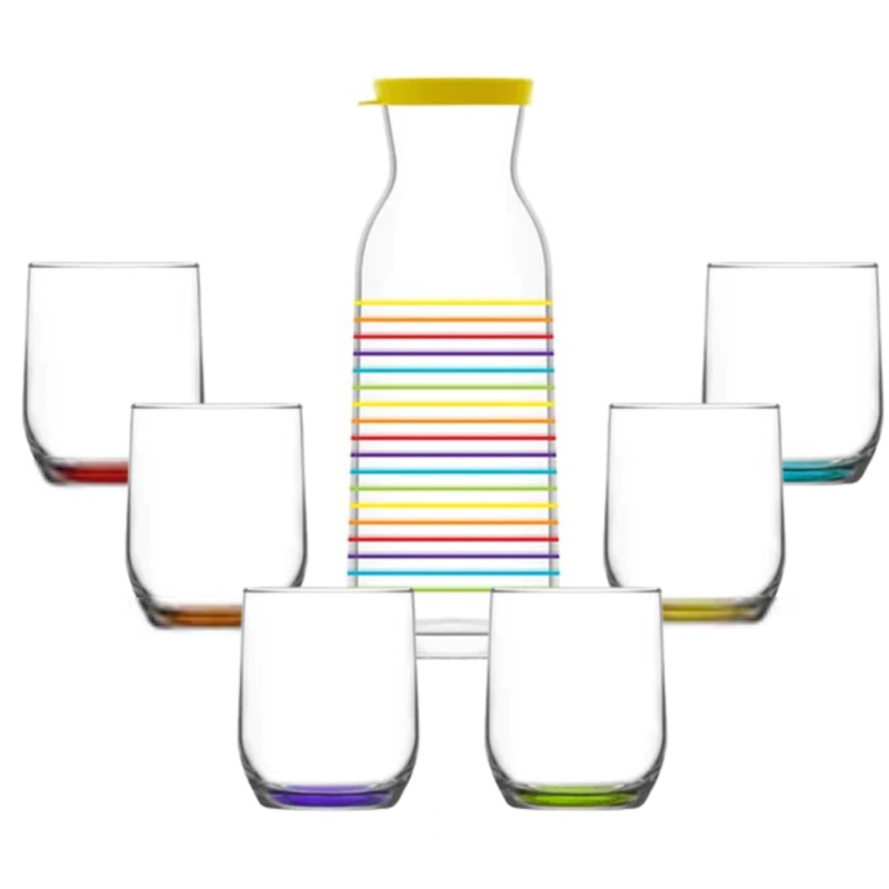 7 Piece Rainbow Water Set