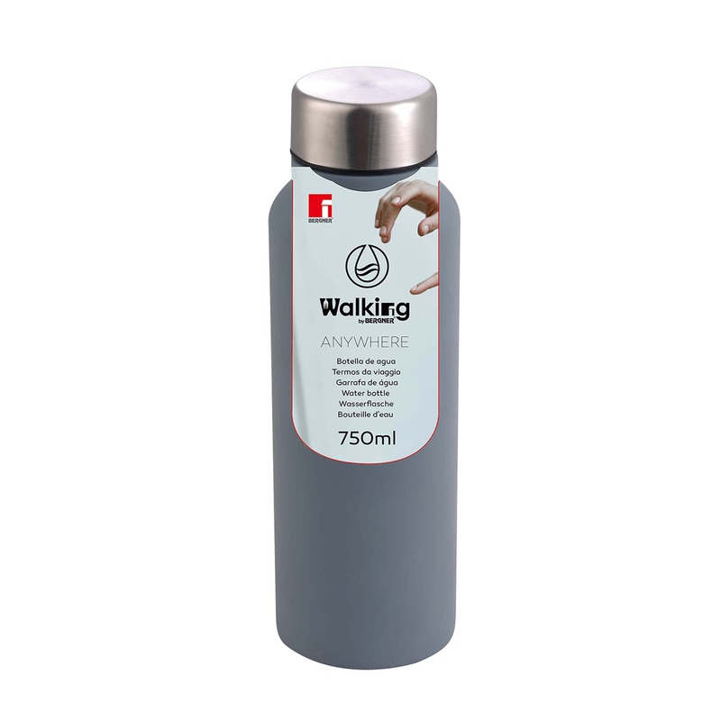 750ml Grey Stainless Steel Water Bottle
