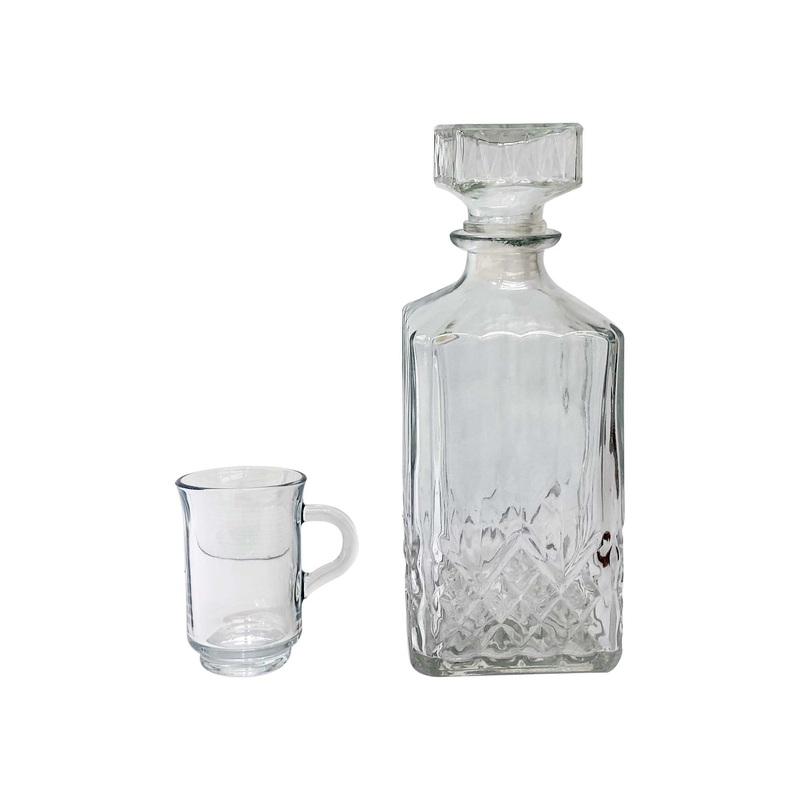 Combo Deal: 6 Piece Ada Tea Glass And Carafe Bottle