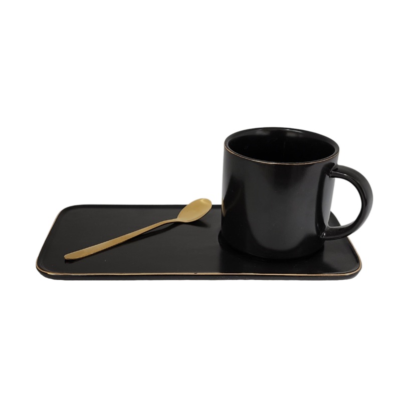 3 Piece Black Cup Set