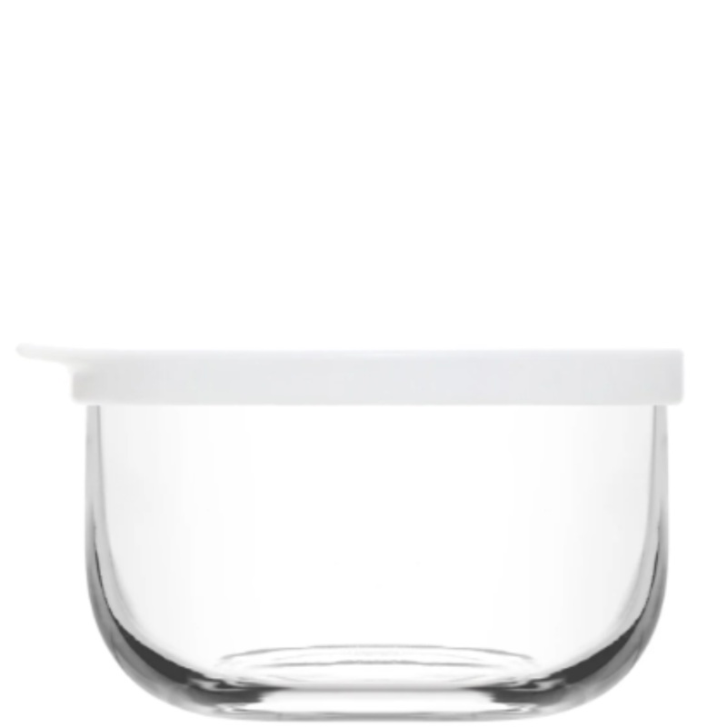 380ml Round Glass Bowl With White Lid
