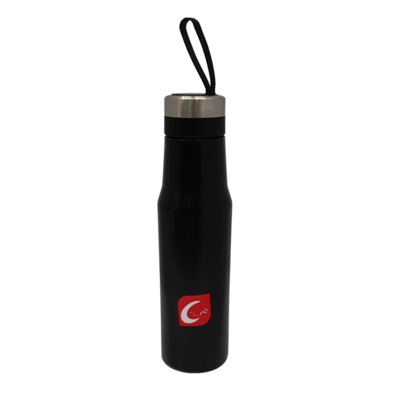 Black 500ml Stainless Steel Sports Bottle With Hook