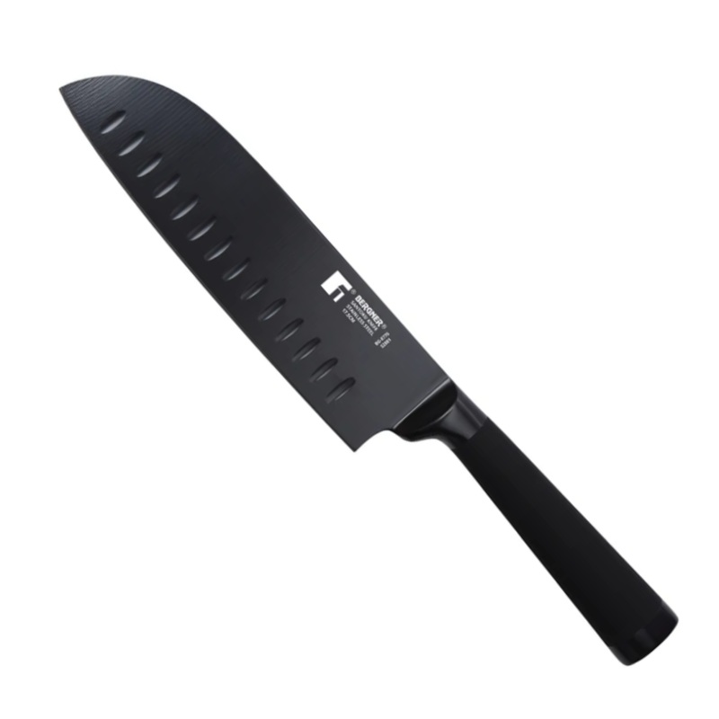 Black Blade Stainless Steel Santoku Knife