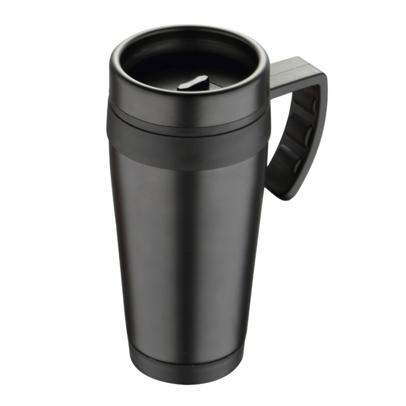 Black Stainless Steel 400ml Travel Mug