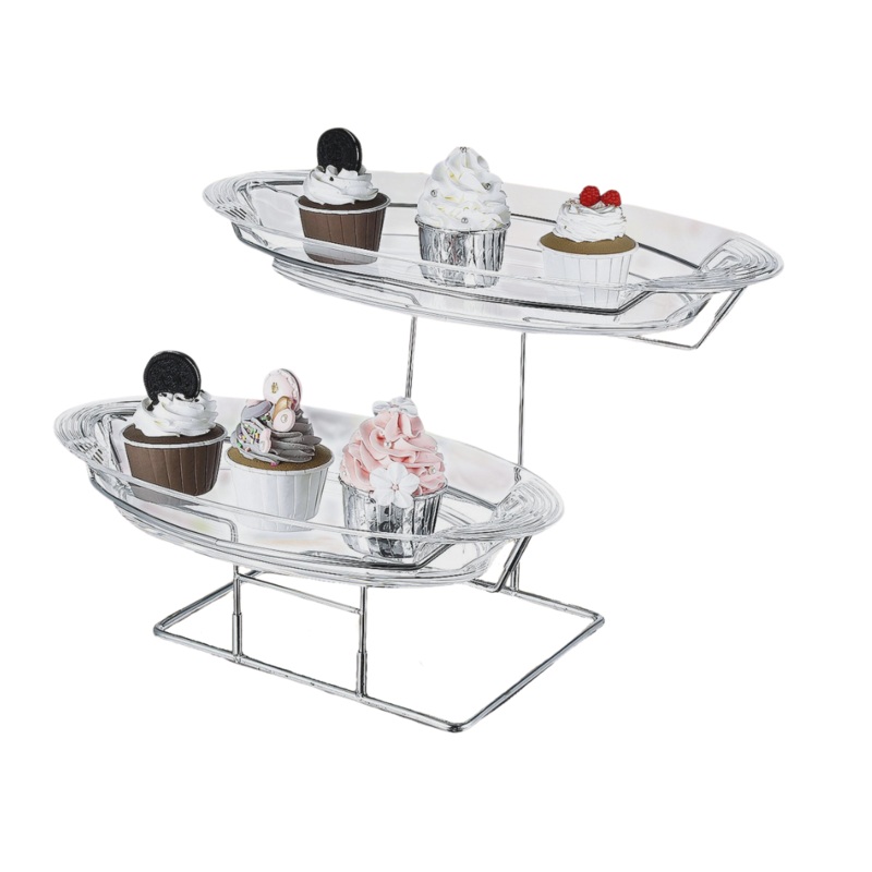 2-Tier Plastic Dessert Tray