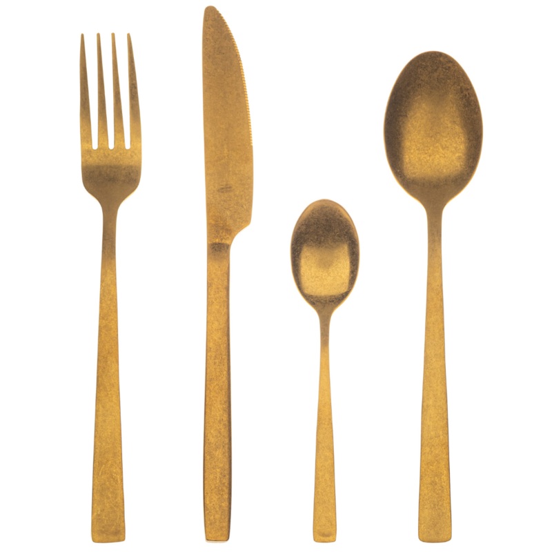 24 Piece Livorno Gold Stainless Steel Cutlery Set