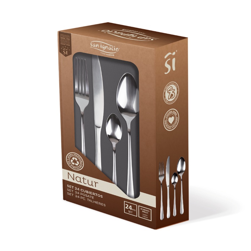 24 Piece Shiny Finish Stainless Steel Cutlery Set
