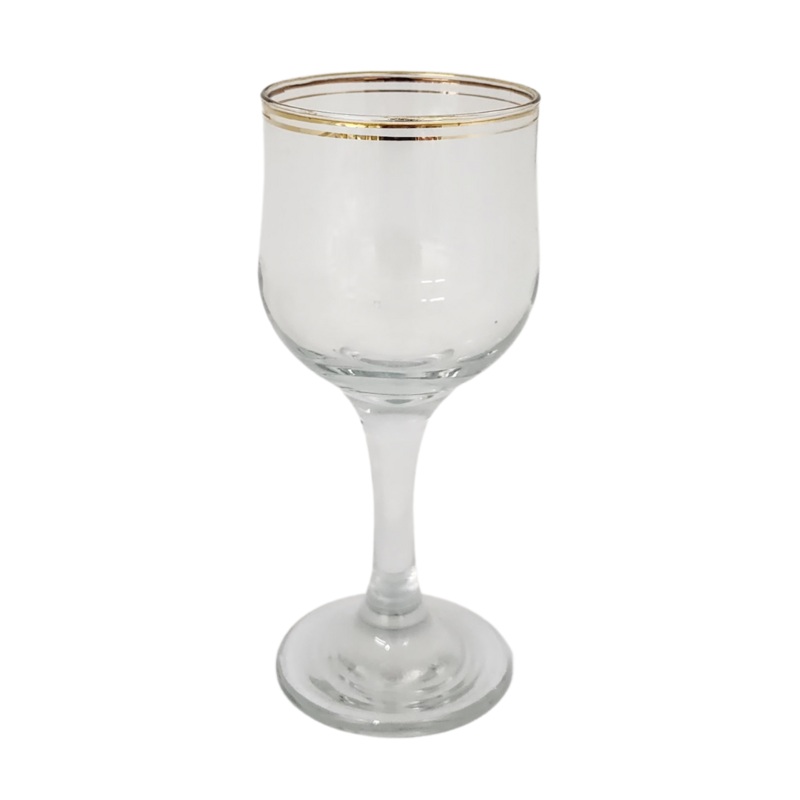 6 Piece 200ml Gold Rim White Wine Glass