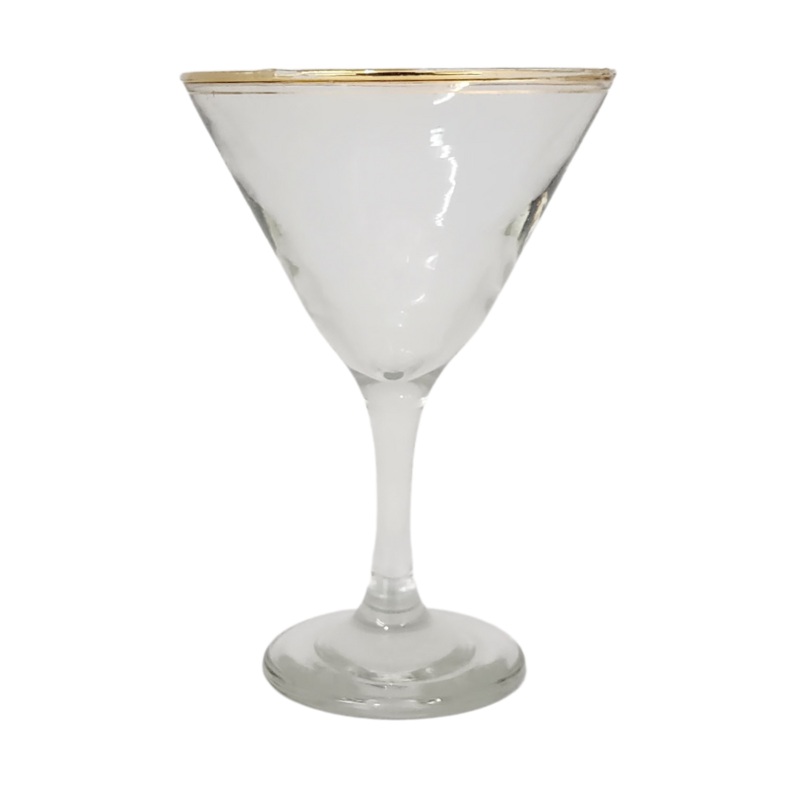 6 Piece 250ml Gold Rim Martini Glass