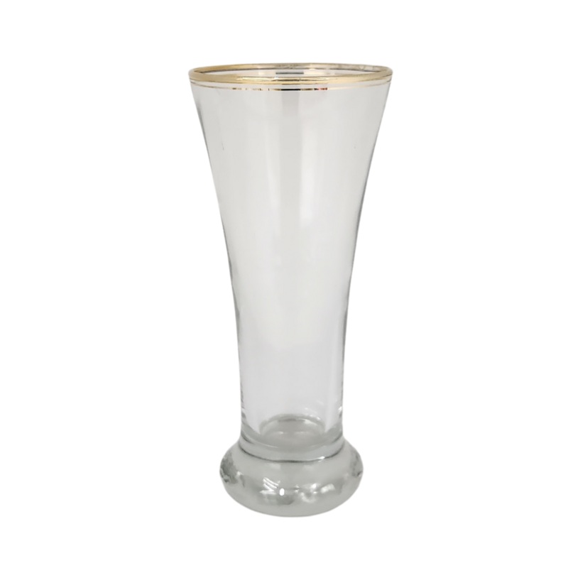 6 Piece 275ml Gold Rim Milkshake Glass