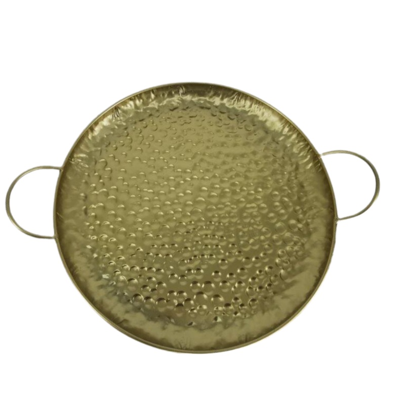 Gold Metal Tray With Gold Handle