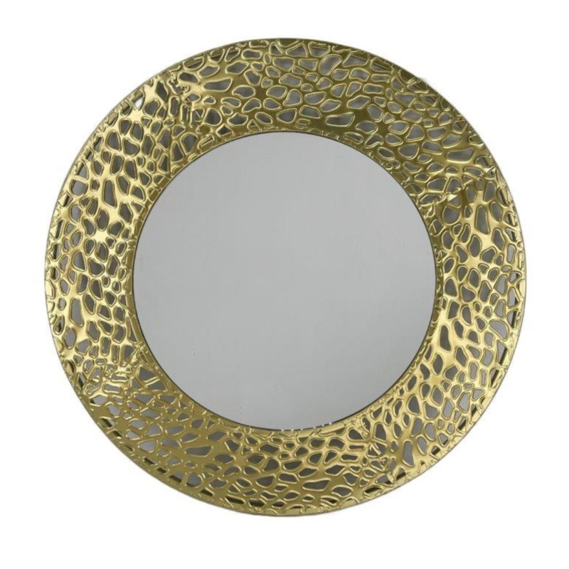 Round Gold Metal Mirror