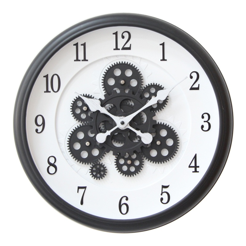 Round Wall Clock With Exposed Components