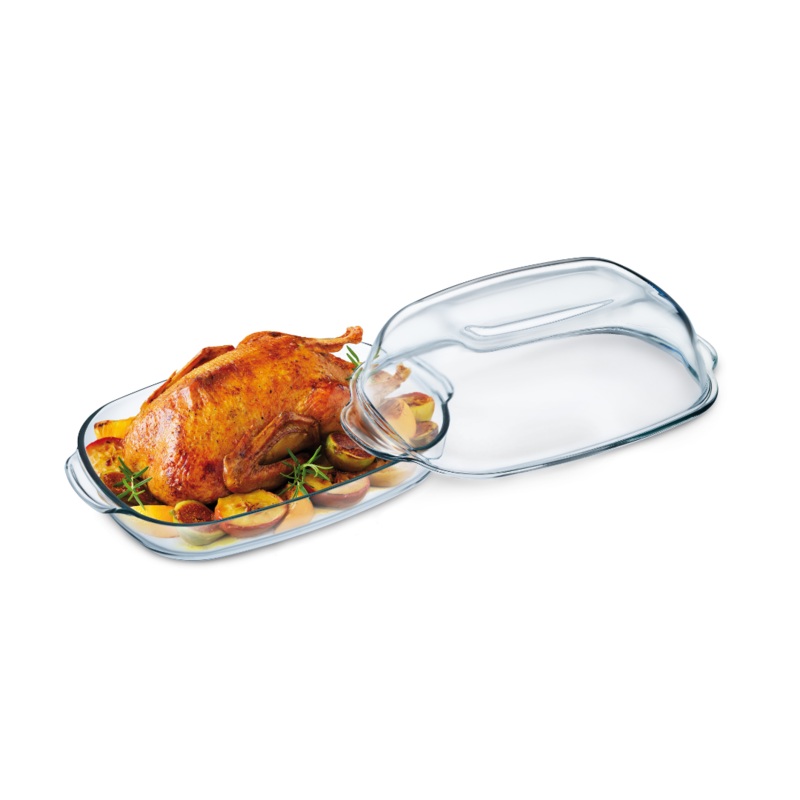8 Litre Oblong Glass Casserole With Lid