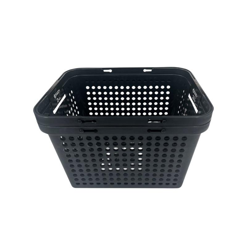 2 Piece Black Handy Basket With Handle