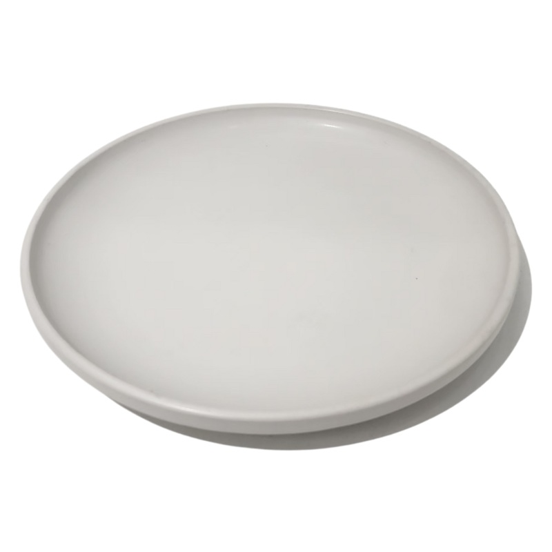 10.5 Inch Round Matt Cream Straight Edge Dinner Plate