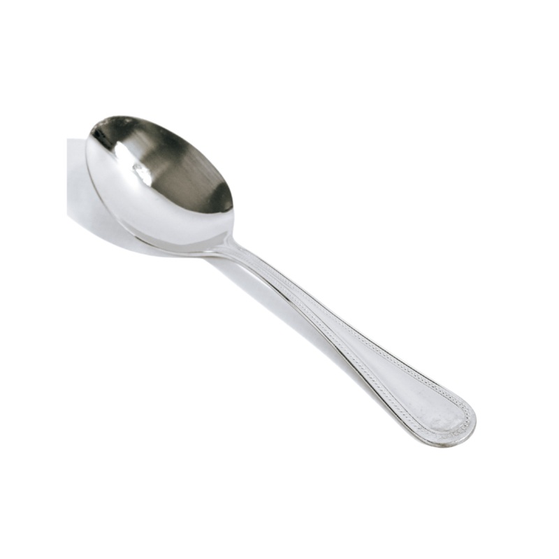 12 Piece Bead 18-0 Stainless Steel Dessert Spoon