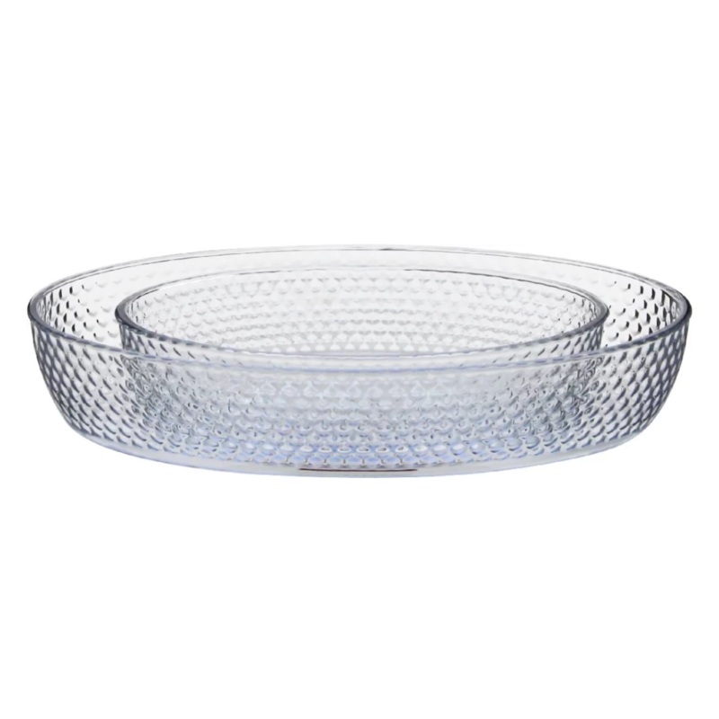 2 Piece Oval Honeycomb Glass Casserole