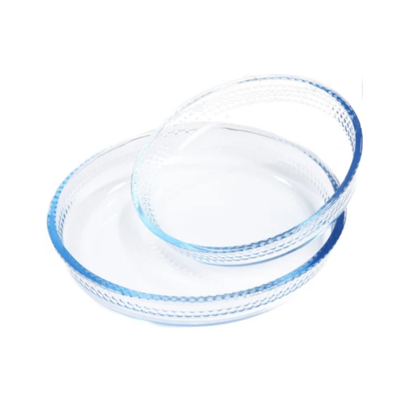 2 Piece Round Honeycomb Glass Casserole