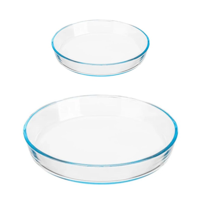 2 Piece Round Plain Glass Casserole